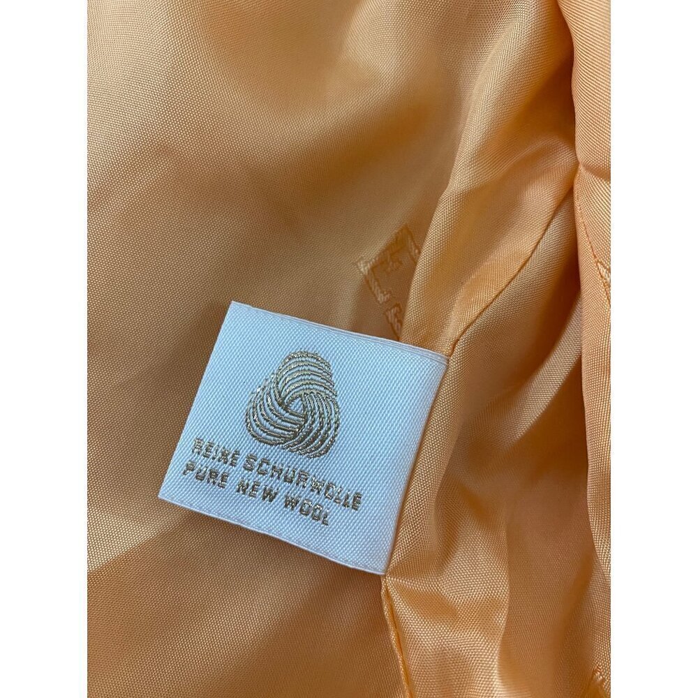 Vintage Escada By Margaretha Ley Orange Creamsicle Button Front Wool Coat - 38 - Picture 11 of 14